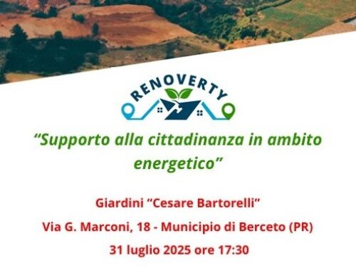 Incontro “Supporto alla cittadinanza in ambito energetico”, giovedì 31 luglio, ore 17.30, Berceto (PR)