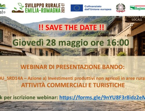 Giovedì 28 maggio ore 16: Webinar di presentazione del bando per attività commerciali e turistiche